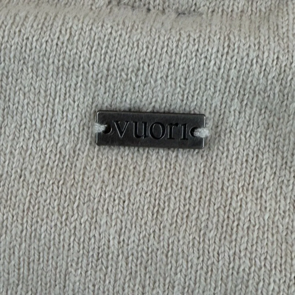VUORI Fluent Sweater in Bone Cotton Cashmere‎ Blend Men Medium Lightweight $110
